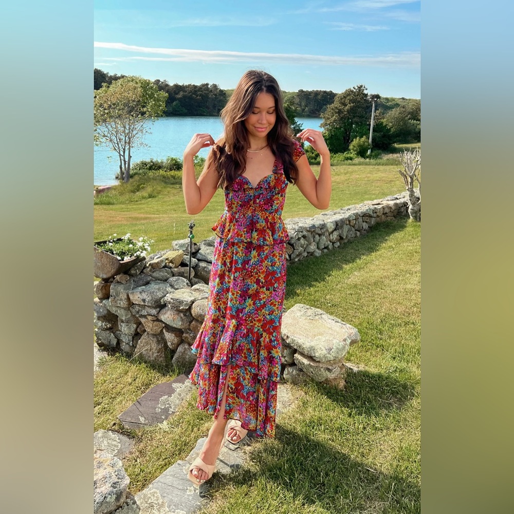 Show Me Your MuMu Reese Ruffle Dress in Garden Glow